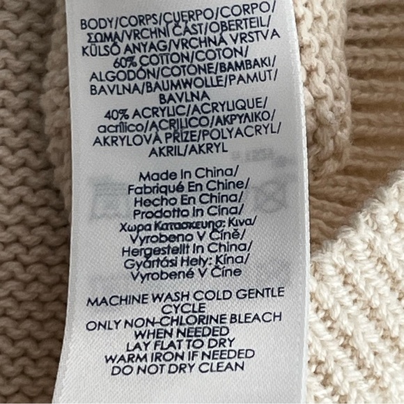 Chaps Women’s Sweater Large Oversized Off-white Knit Ski Fair-Isle Blue Red Soft - Picture 8 of 9